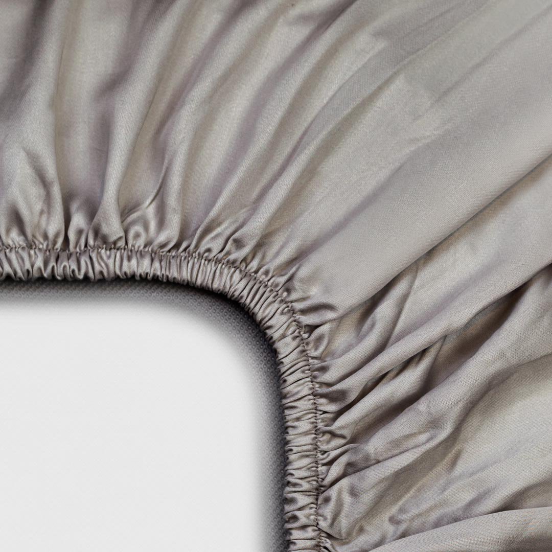 TENCEL™ – Satin-Spannbetttuch Taupe