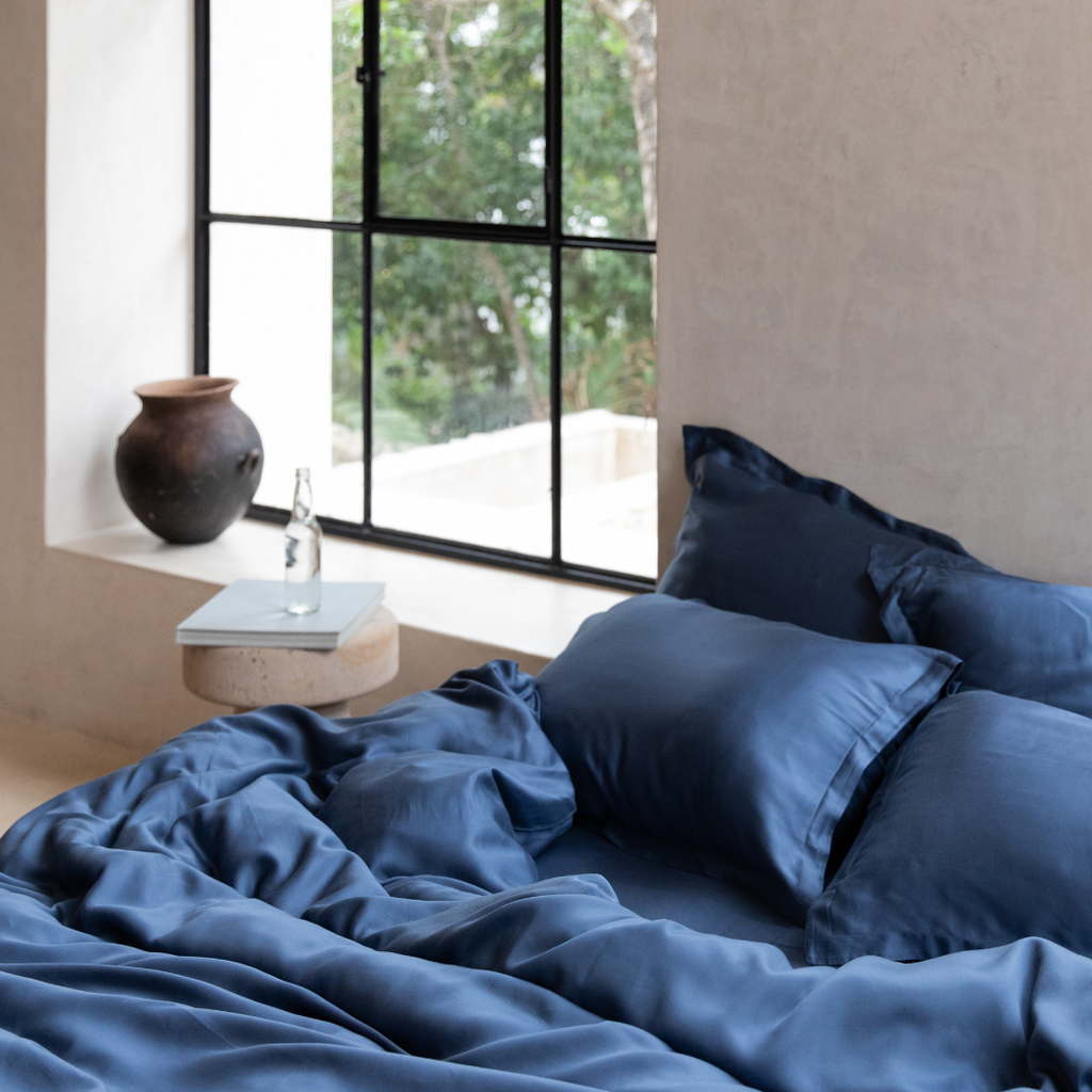 TENCEL™ – Bettbezug aus Satin, Dunkelblau