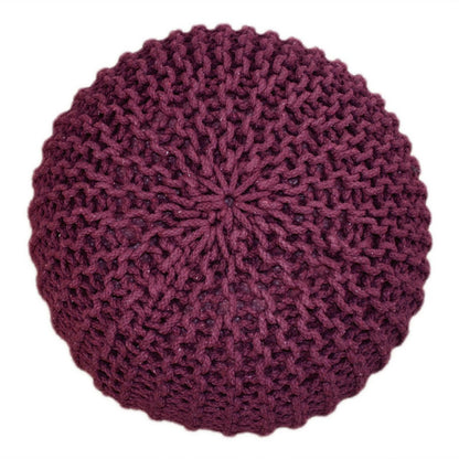 Pouf Ø 55 cm Strickhocker Sitzpouf Sitzpuff Bodenkissen Grobstrick-Optik extrahoch Höhe 37 cm