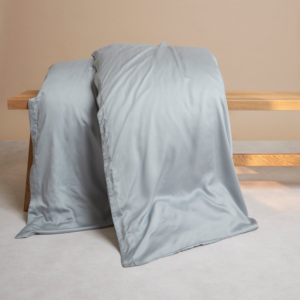 TENCEL™ – Satin-Bettbezug in Graublau