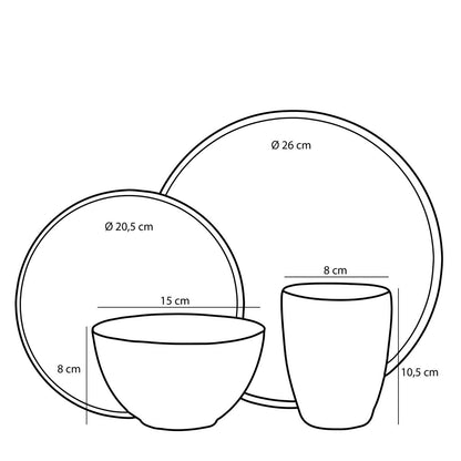 Tabo Geschirrset 4 Personen - Grün