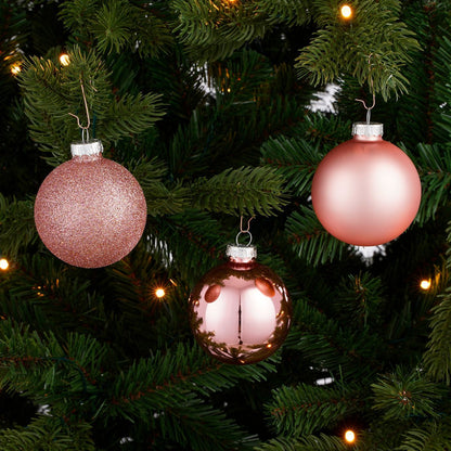 Weihnachtskugel-Set – 26 Stück – Ø7 cm – Glas – Rosa