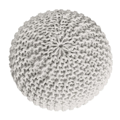 Pouf Ø 55 cm Strickhocker Sitzpouf Sitzpuff Bodenkissen Grobstrick-Optik extrahoch Höhe 37 cm