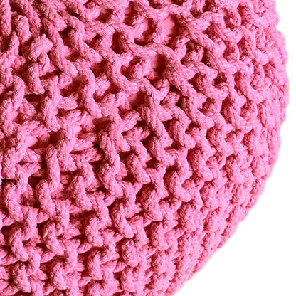 Pouf Ø 55 cm Strickhocker Sitzpouf Sitzpuff Bodenkissen Grobstrick-Optik extrahoch Höhe 37 cm