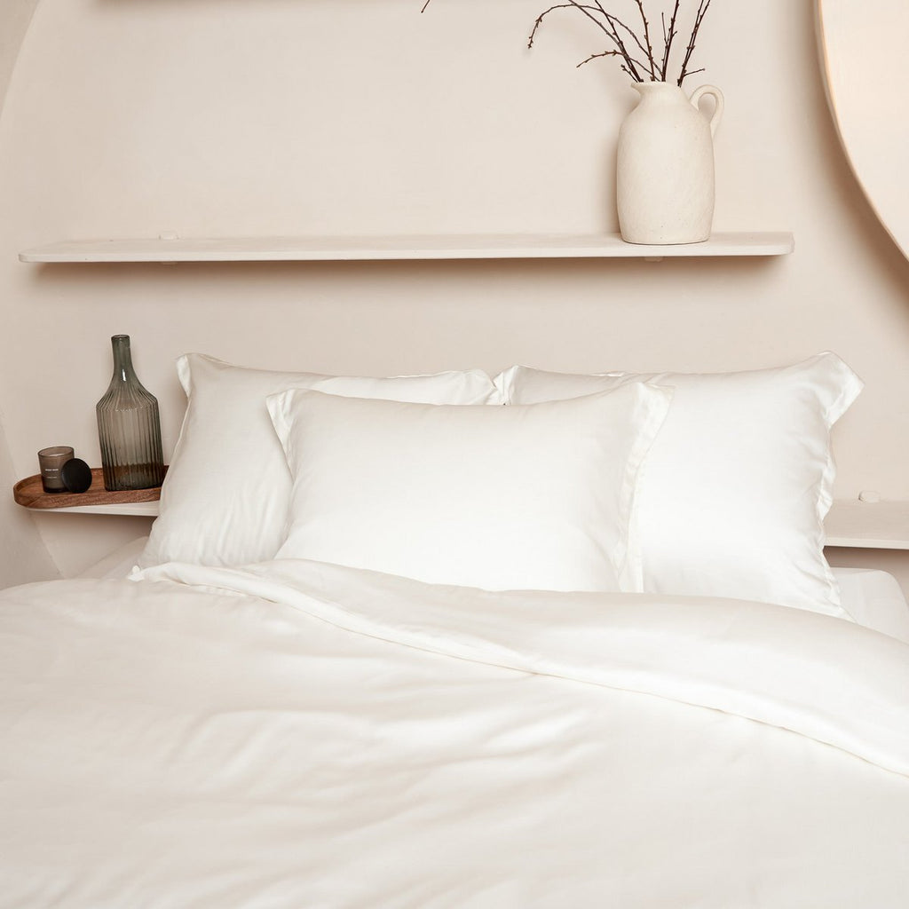 TENCEL™ – Satin-Bettbezug in gebrochenem Weiß