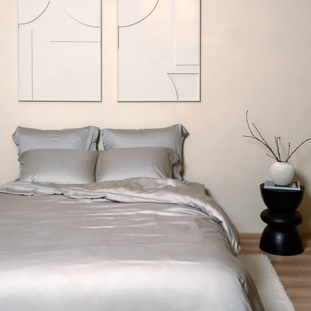 TENCEL™ – Satin-Bettbezug Taupe