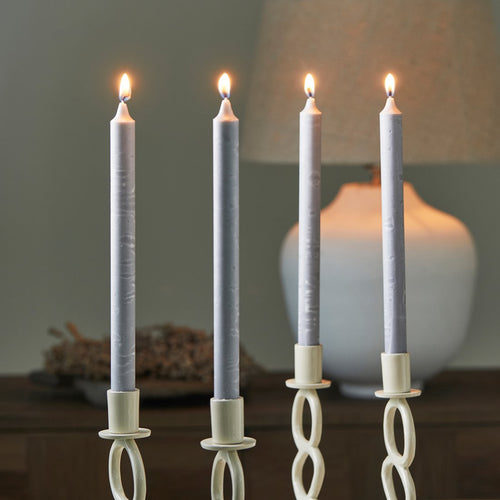 Abendessen Kerzen Öko Hellgrau 4 PCs