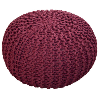 Pouf Ø 55 cm Strickhocker Sitzpouf Sitzpuff Bodenkissen Grobstrick-Optik extrahoch Höhe 37 cm