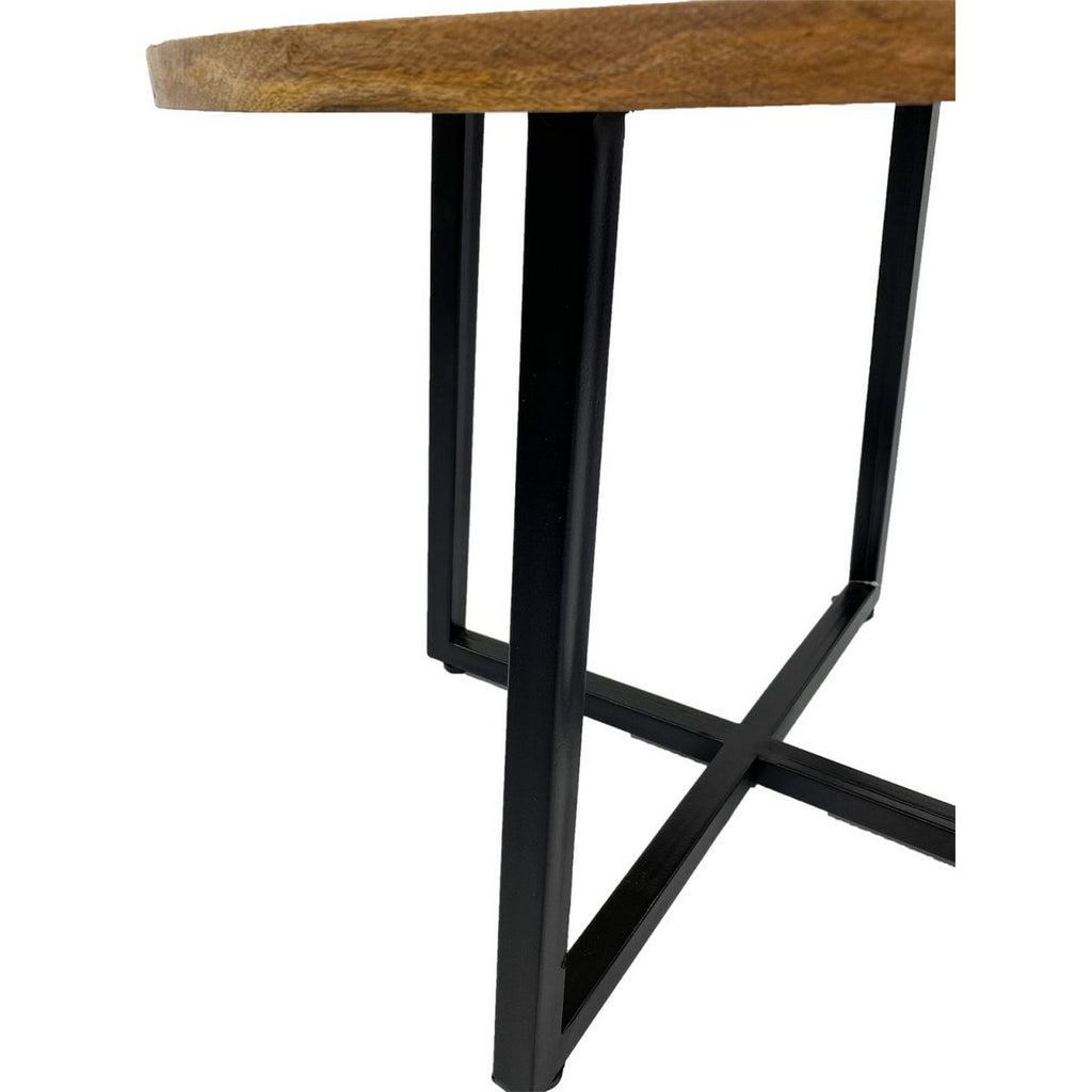 Couchtisch rund 60 cm Wohnzimmer Tisch Beistelltisch Cannes Metall-Gestell schwarz weiß altsilber
