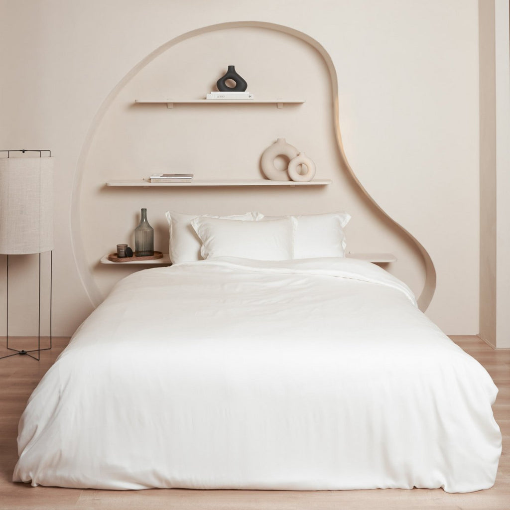 TENCEL™ – Satin-Bettbezug in gebrochenem Weiß