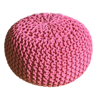 Pouf Ø 55 cm Strickhocker Sitzpouf Sitzpuff Bodenkissen Grobstrick-Optik extrahoch Höhe 37 cm