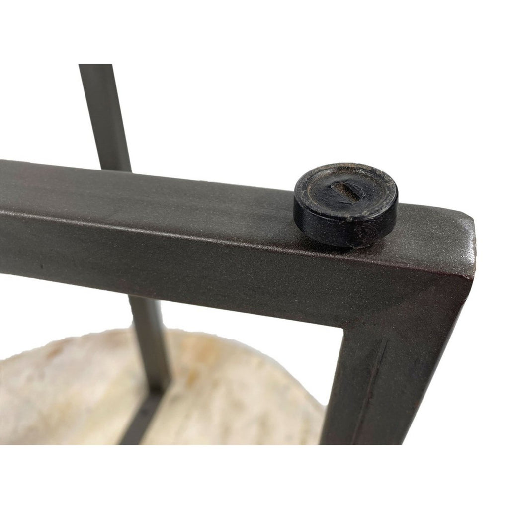 Couchtisch rund 60 cm Wohnzimmer Tisch Beistelltisch Cannes Metall-Gestell schwarz weiß altsilber