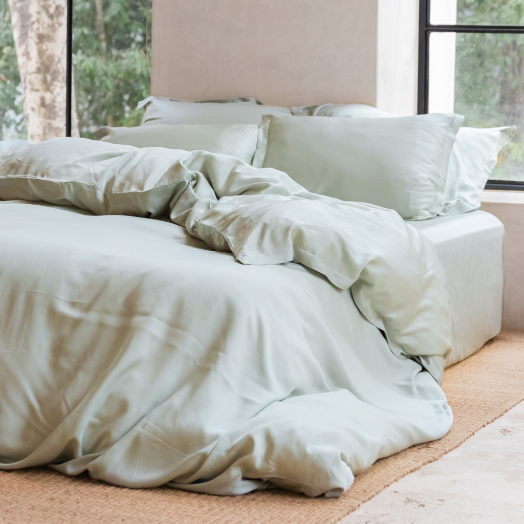 TENCEL™ – Satin-Bettbezug, Graugrün