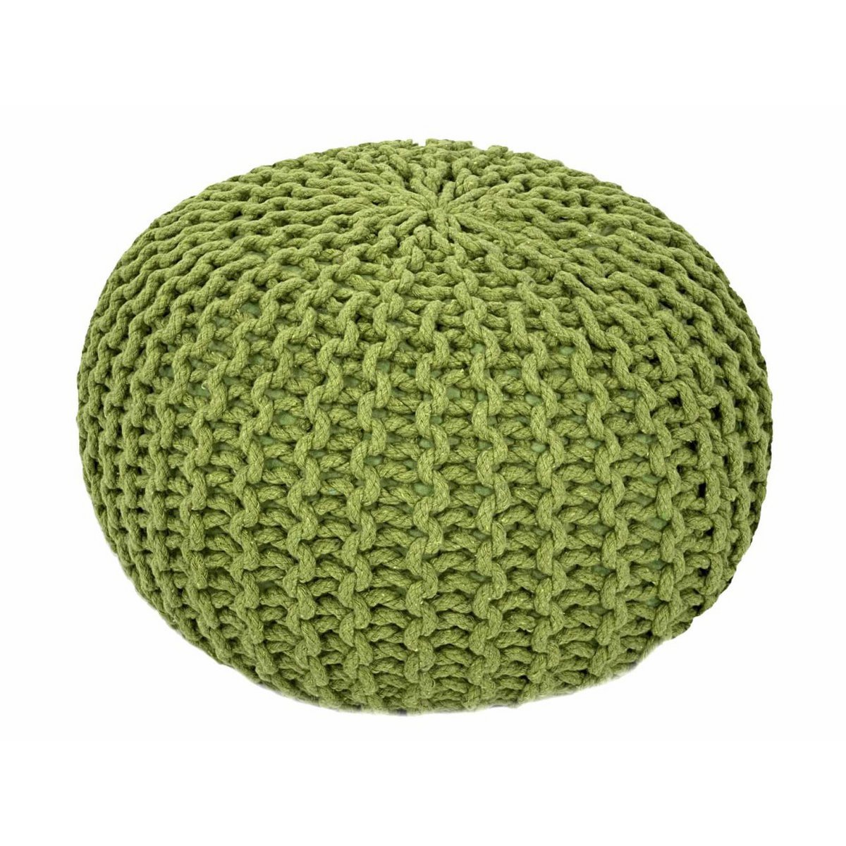 Pouf Ø 55 cm Strickhocker Sitzpouf Sitzpuff Bodenkissen Grobstrick-Optik extrahoch Höhe 37 cm