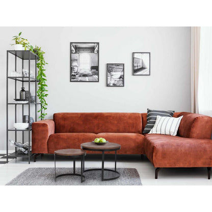 Couchtisch 2er Set Beistelltisch Wohnzimmer-Tisch rund Austin Metall-Gestell altsilber o. schwarz