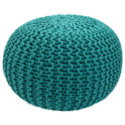 Pouf Ø 55 cm Strickhocker Sitzpouf Sitzpuff Bodenkissen Grobstrick-Optik extrahoch Höhe 37 cm