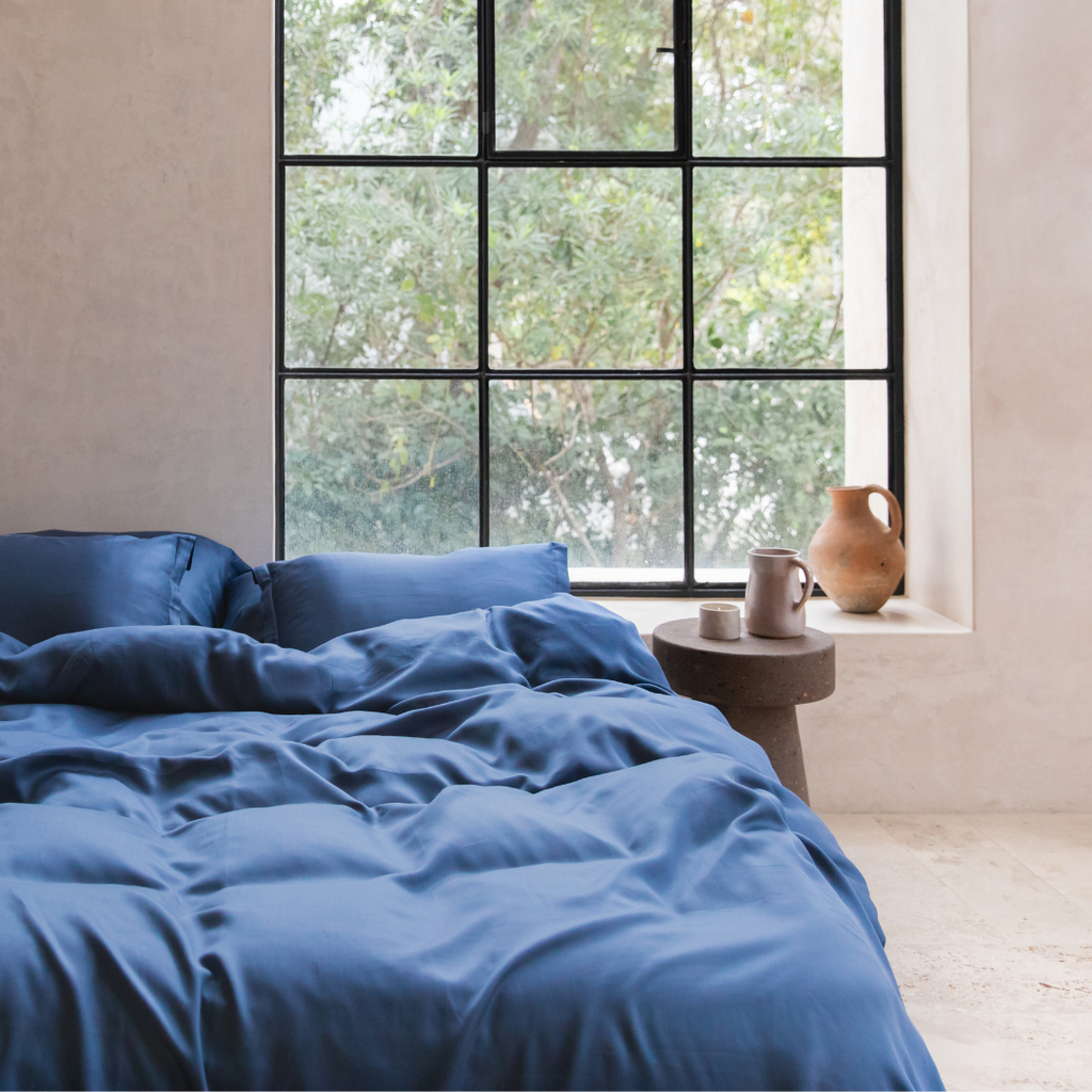 TENCEL™ – Bettbezug aus Satin, Dunkelblau