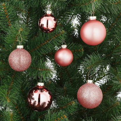 Weihnachtskugel-Set – 42 Stück – Ø7 cm – Glas – Rosa