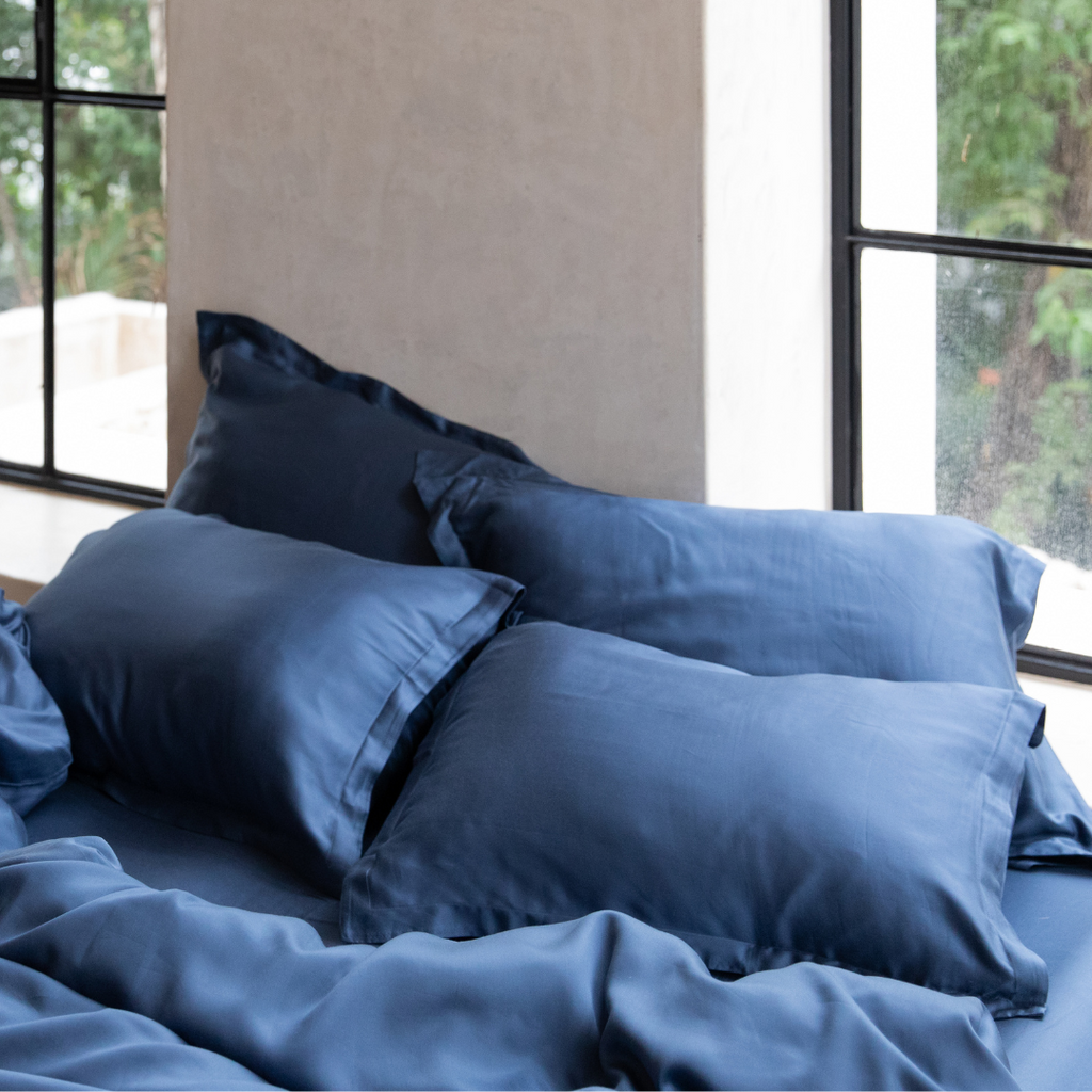 TENCEL™ – Bettbezug aus Satin, Dunkelblau
