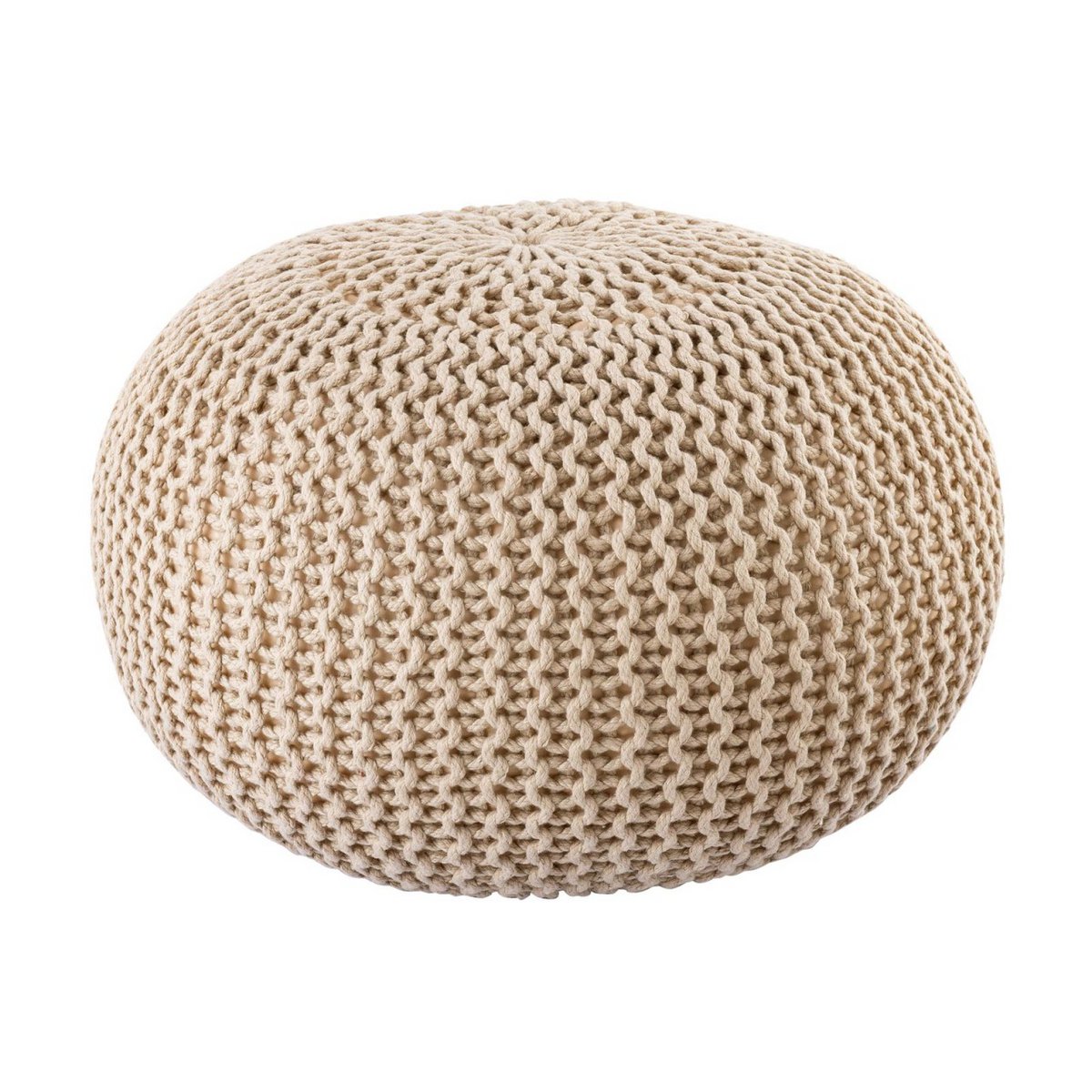 Sitzpouf ø55cm Pouf Strickhocker Strickpouf PREMIUM Innen Terrasse Pool Garten nachhaltig