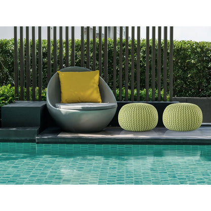 Sitzpouf ø55cm Pouf Strickhocker Strickpouf PREMIUM Innen Terrasse Pool Garten nachhaltig