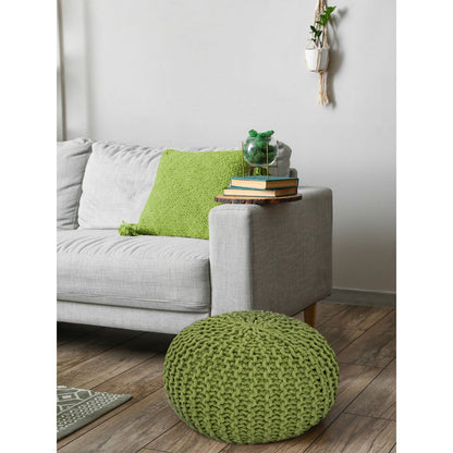 Pouf Ø 55 cm Strickhocker Sitzpouf Sitzpuff Bodenkissen Grobstrick-Optik extrahoch Höhe 37 cm