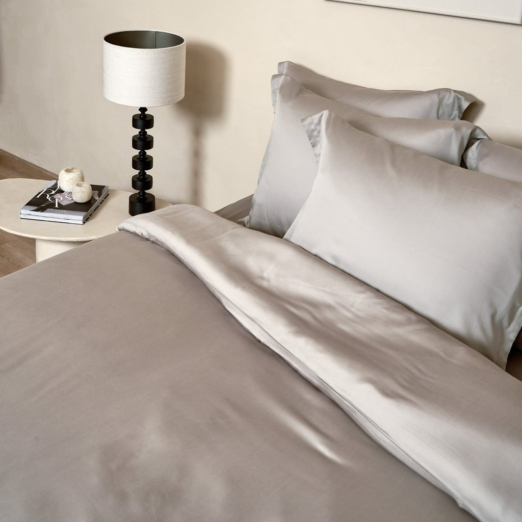 TENCEL™ – Satin-Bettbezug Taupe