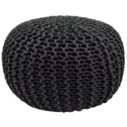 Pouf Ø 55 cm Strickhocker Sitzpouf Sitzpuff Bodenkissen Grobstrick-Optik extrahoch Höhe 37 cm