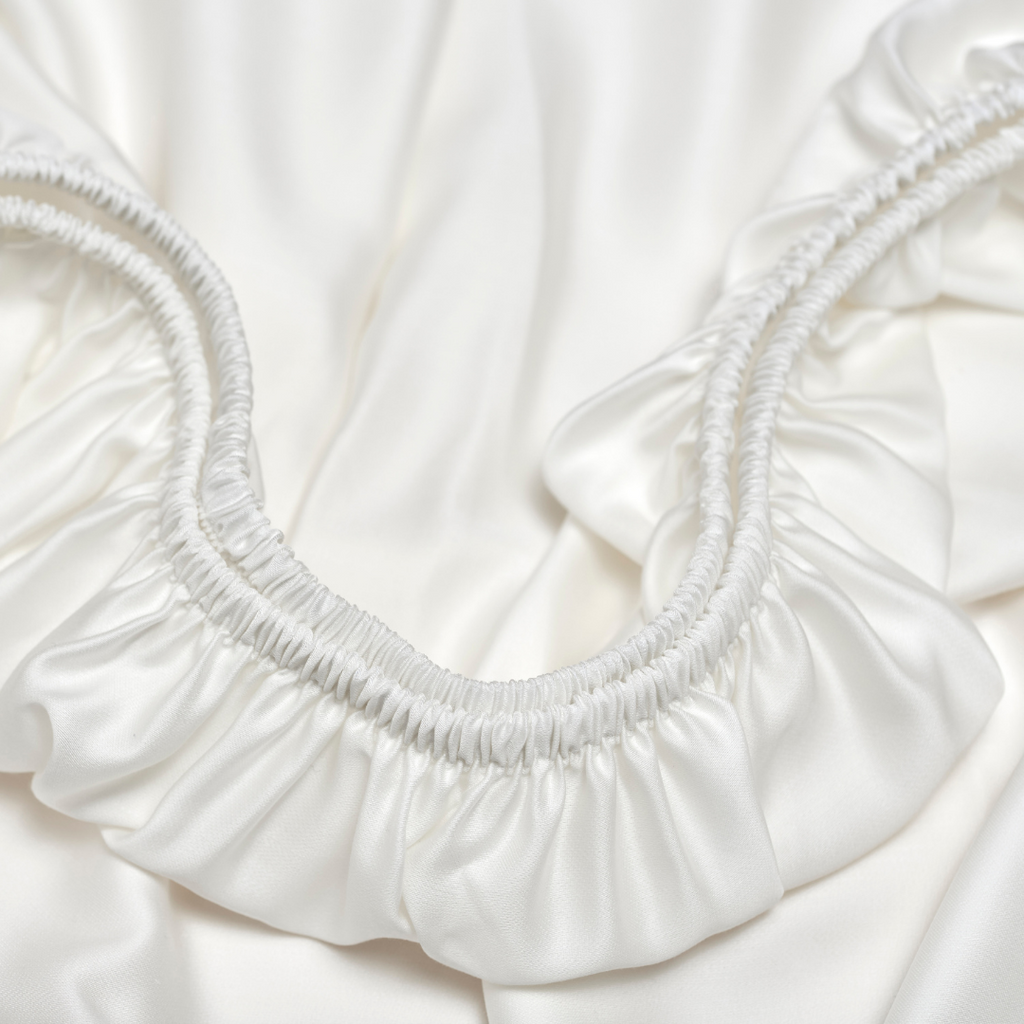 TENCEL™ – Satin-Spannbettlaken in gebrochenem Weiß