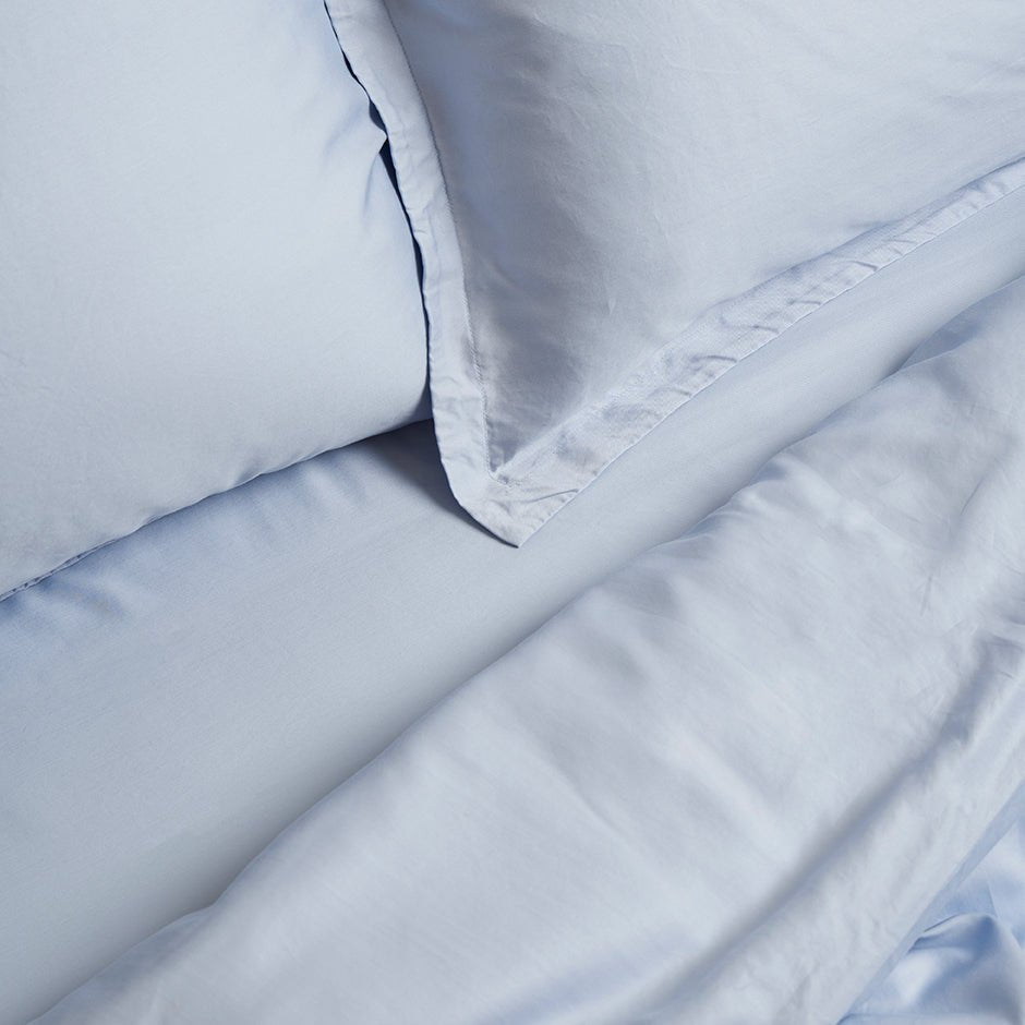 TENCEL™ – Twill-Spannbettlaken Hellblau
