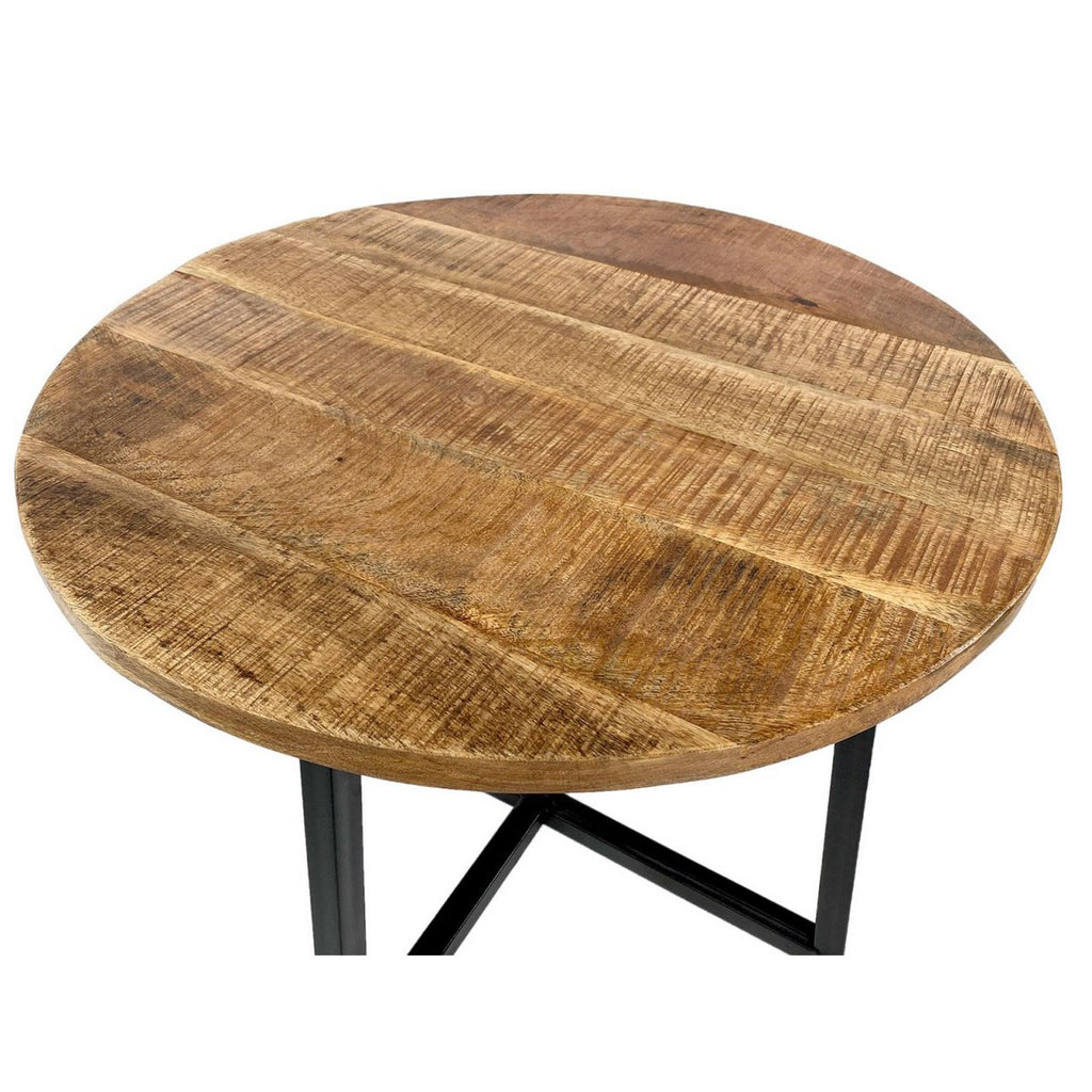 Couchtisch rund 60 cm Wohnzimmer Tisch Beistelltisch Cannes Metall-Gestell schwarz weiß altsilber