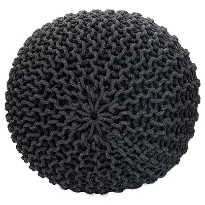 Pouf Ø 55 cm Strickhocker Sitzpouf Sitzpuff Bodenkissen Grobstrick-Optik extrahoch Höhe 37 cm