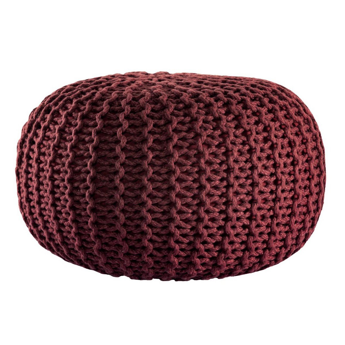 Sitzpouf ø55cm Pouf Strickhocker Strickpouf PREMIUM Innen Terrasse Pool Garten nachhaltig