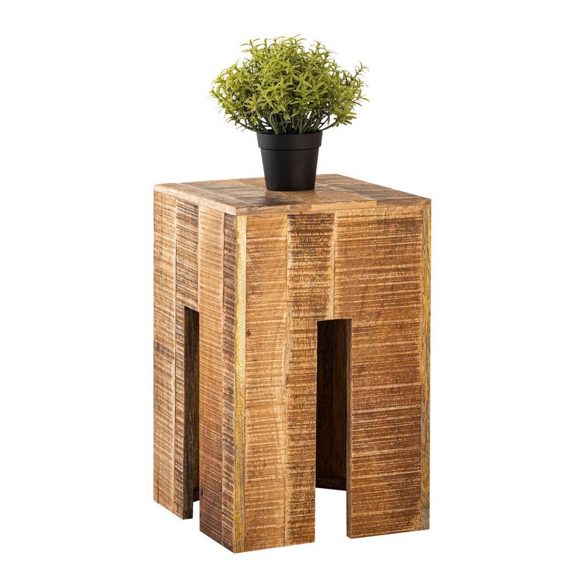 Hocker quadratisch 28 x 45 x 28 cm Blumensäule Sitzhocker Blumenhocker Beistelltisch Mangoholz