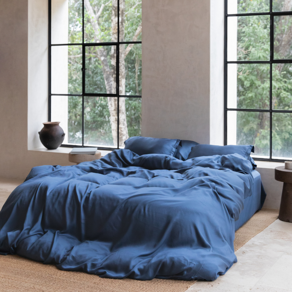 TENCEL™ – Bettbezug aus Satin, Dunkelblau