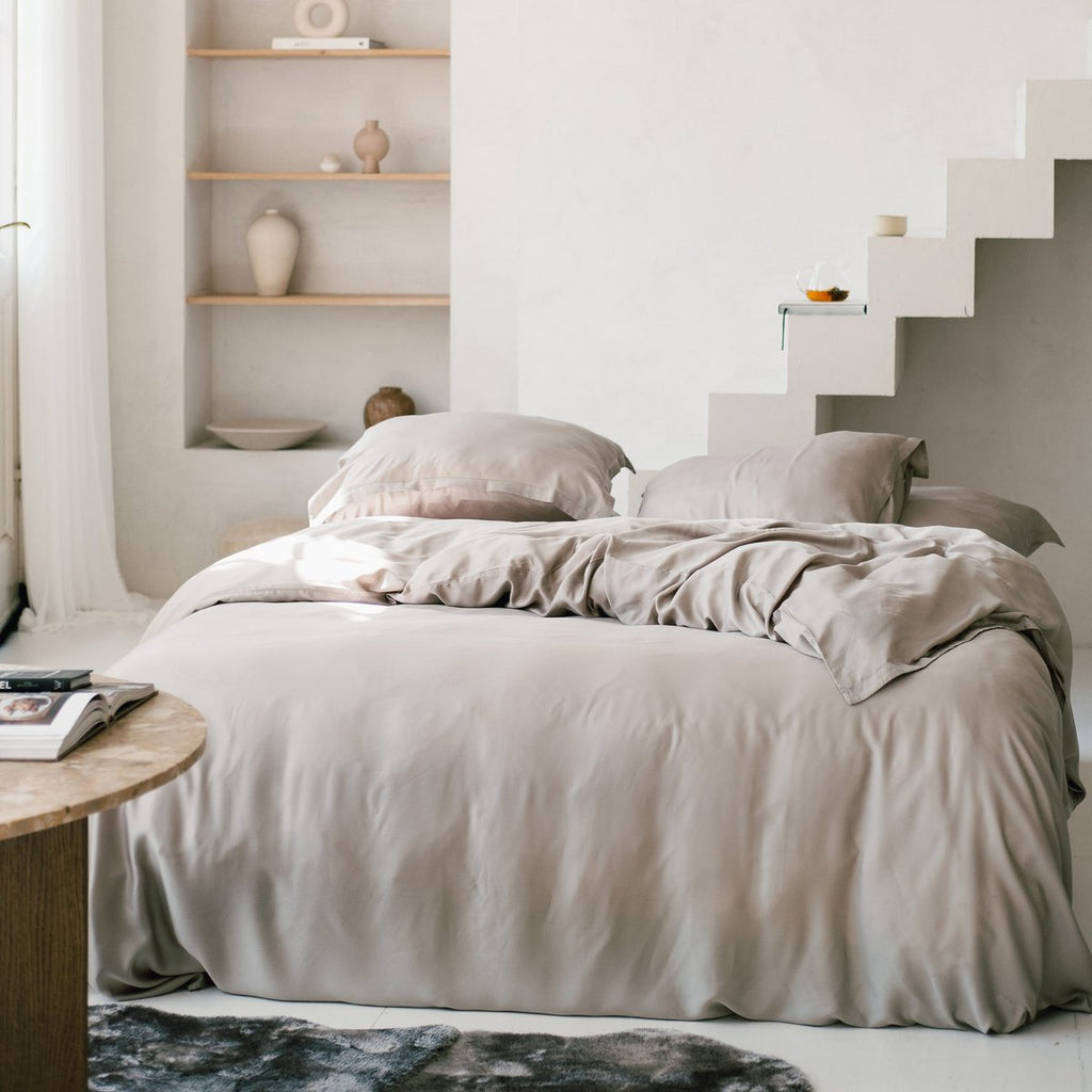 TENCEL™ – Satin-Bettbezug Taupe