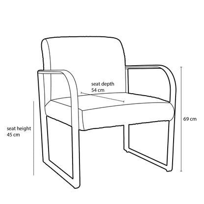 Symon Sessel – L72 x B69 x H81 cm – Terra