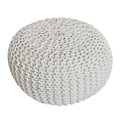 Pouf Ø 55 cm Strickhocker Sitzpouf Sitzpuff Bodenkissen Grobstrick-Optik extrahoch Höhe 37 cm