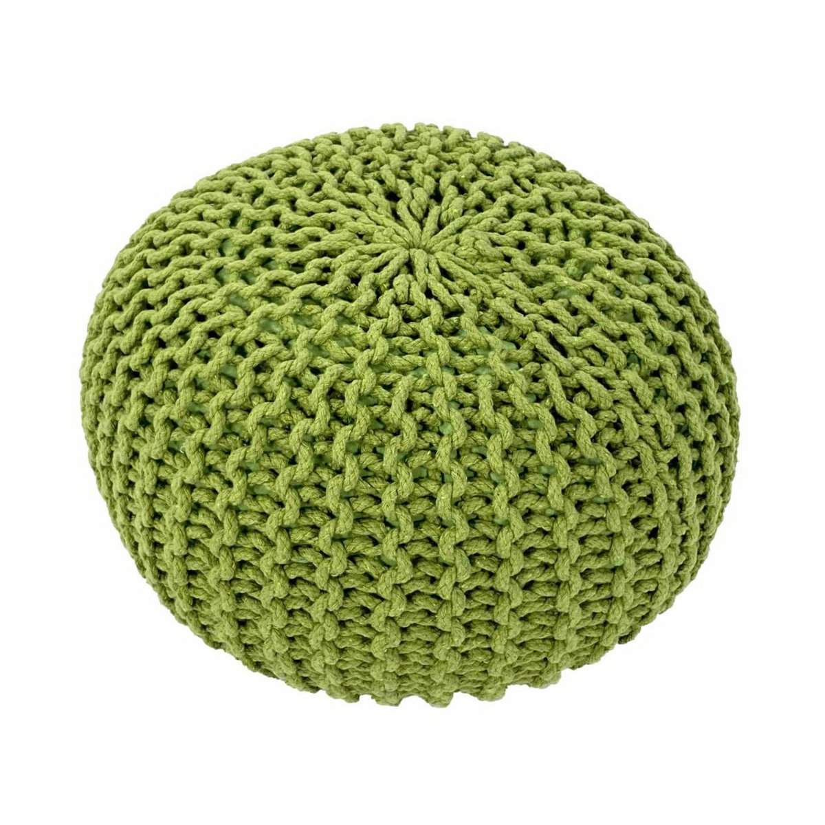 Pouf Ø 55 cm Strickhocker Sitzpouf Sitzpuff Bodenkissen Grobstrick-Optik extrahoch Höhe 37 cm