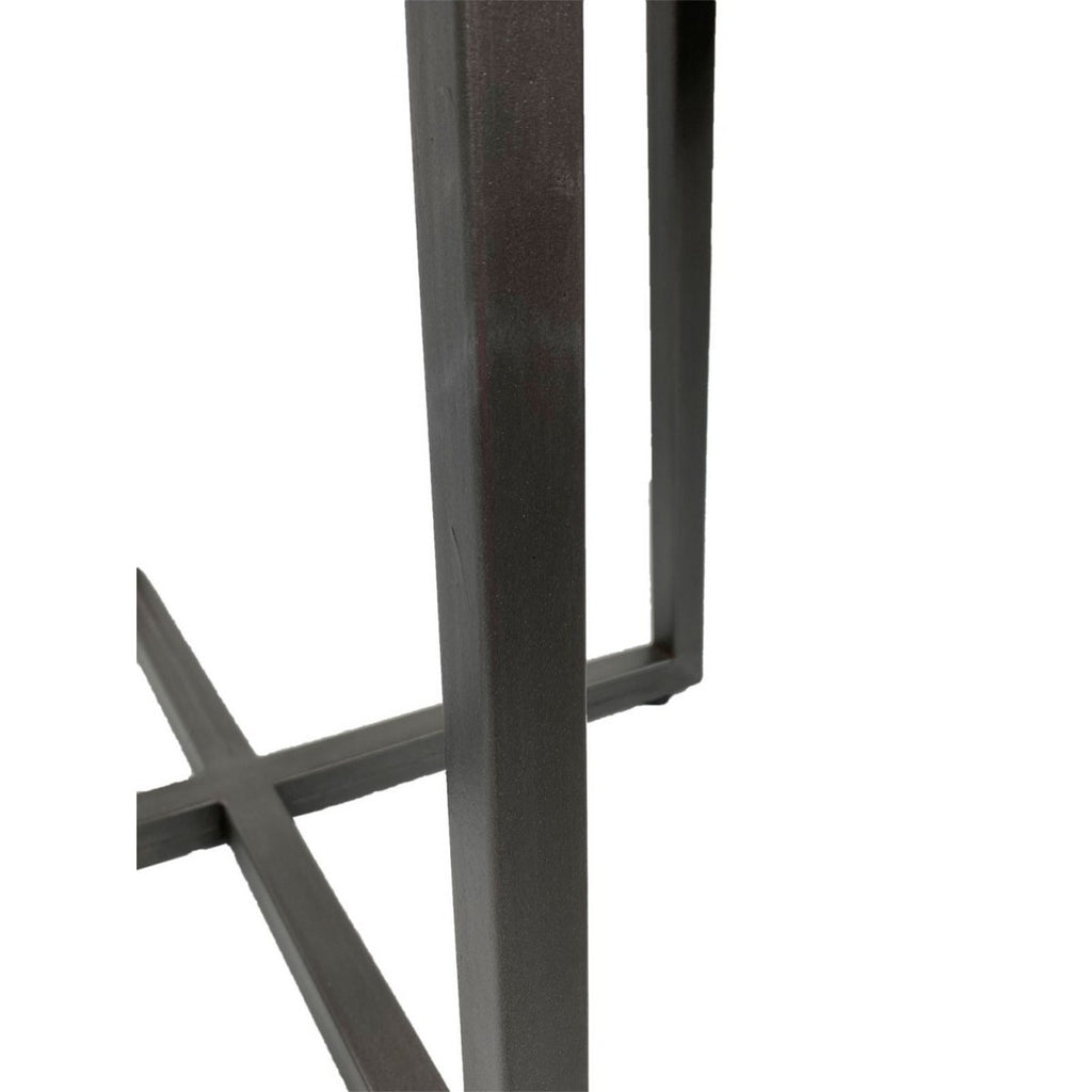 Couchtisch rund 60 cm Wohnzimmer Tisch Beistelltisch Cannes Metall-Gestell schwarz weiß altsilber